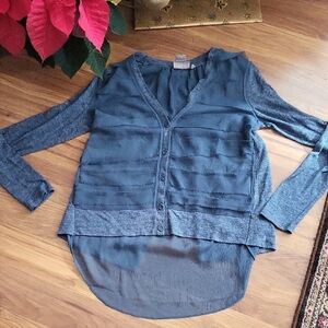 Elegant Blue Button Down Women's Shirt